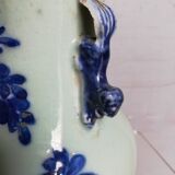 Vase celadon enamel white and blue chinese porcelain 19th
