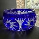 Cobalt blue cut crystal salad bowl – irena poland