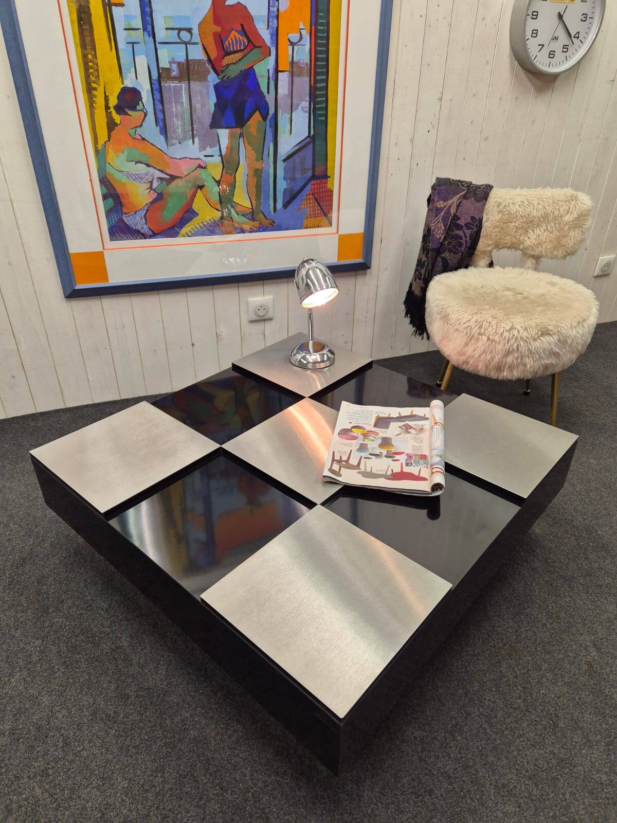Table basse damier