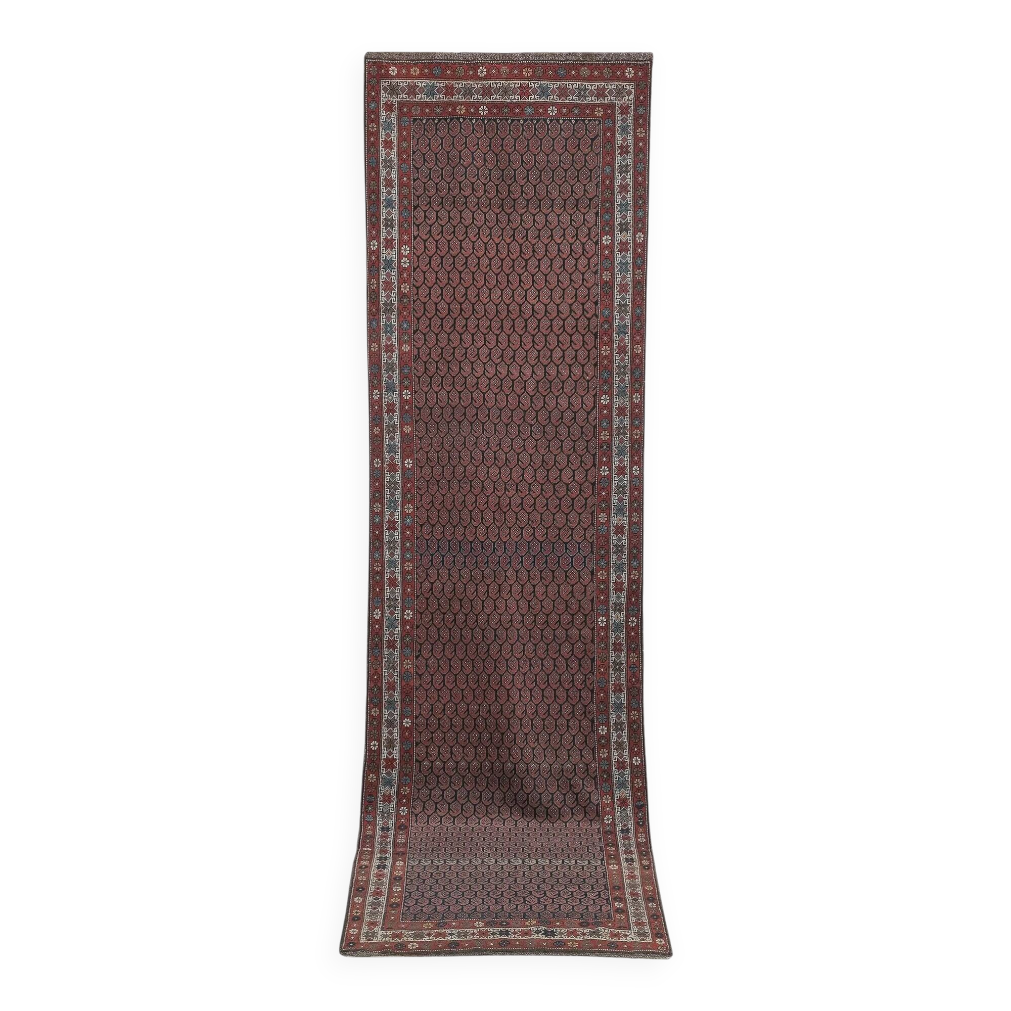 Vintage Turkish hallway rug 117x410 cm