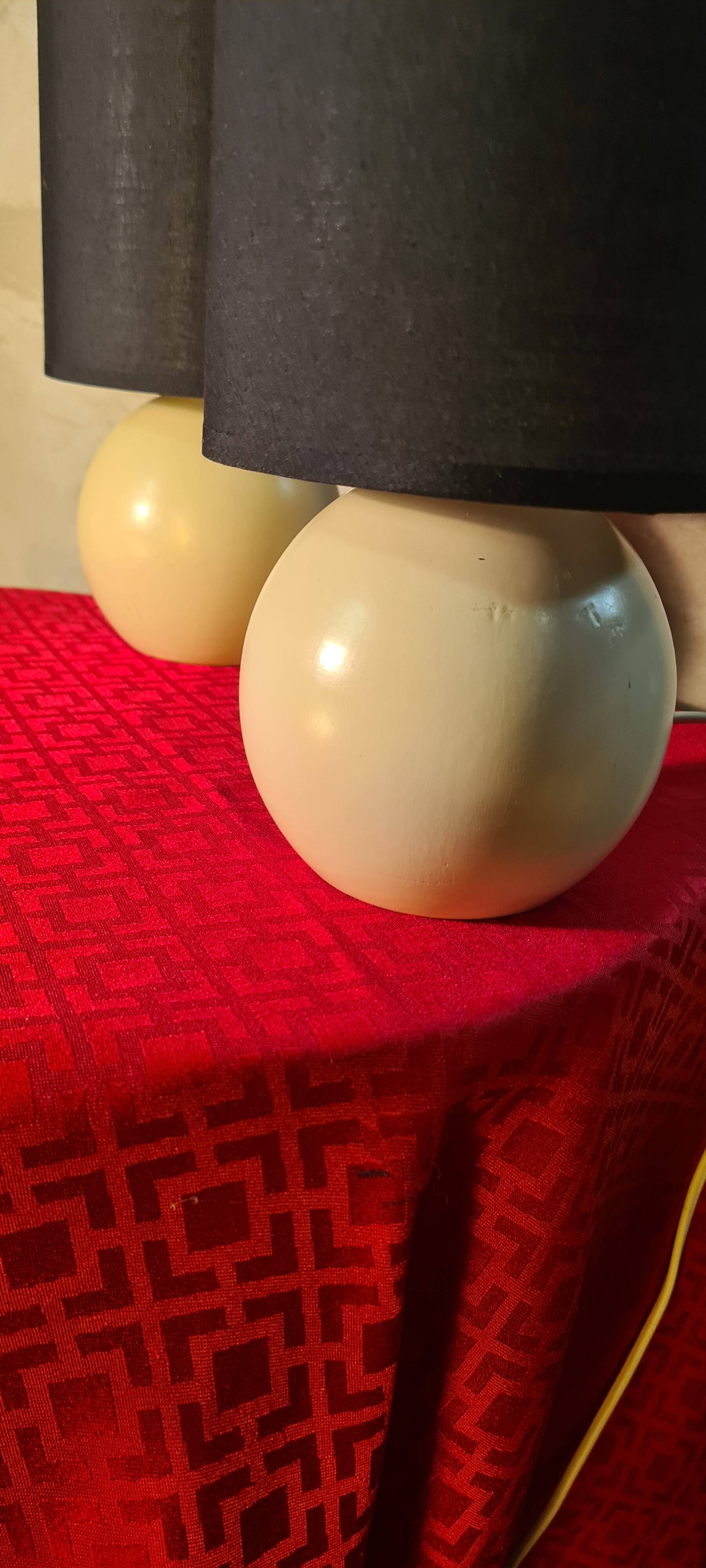 Paire de lampe chevet bois beige et abat jour en noir, scandinave elec ok 3