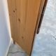 Corner glazed corner cabinet in old cherry wood 1900s