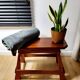 Vintage houten authentiquek zitbankje, 70 cm