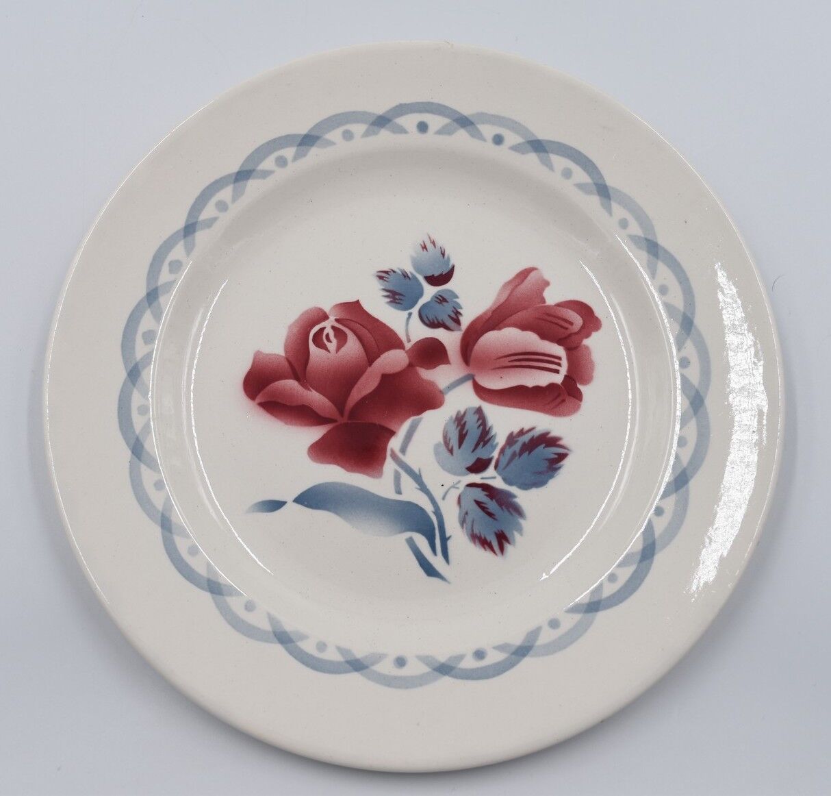 6 dessert plates Digoin Sarreguemines décor Cannes diameter 20.3 cm