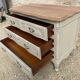 Louis XV style chest of drawers in patinated cherry wood and raw wood top