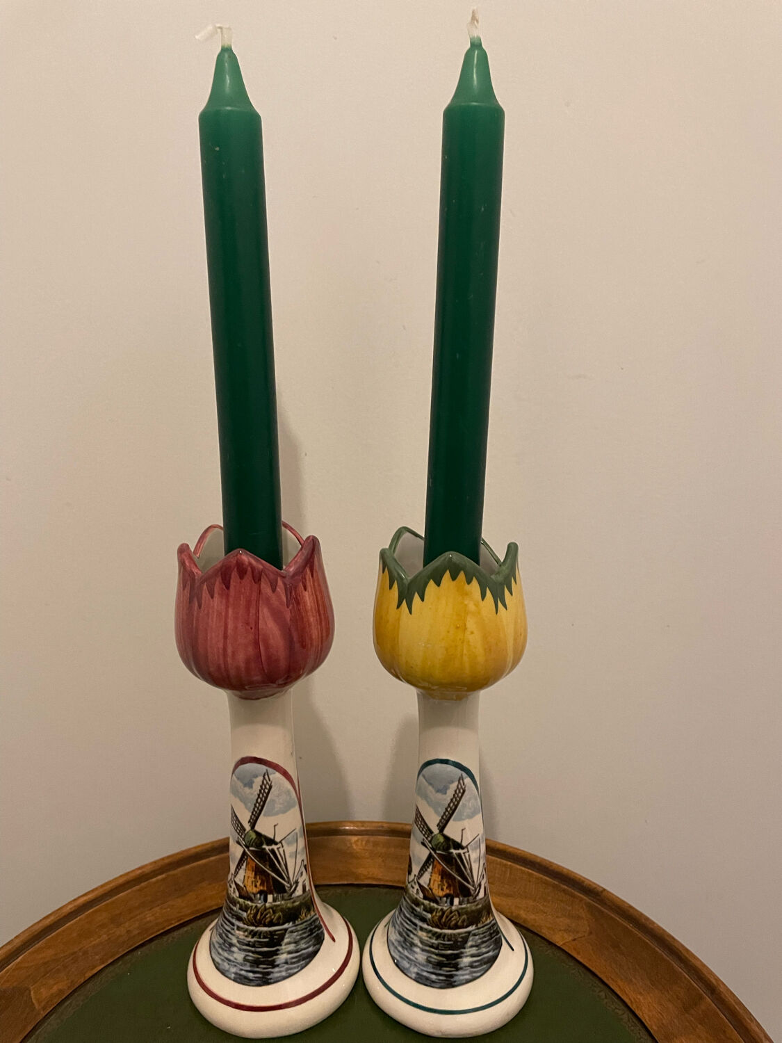 Vintage tulip candlesticks