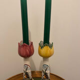 Vintage tulip candlesticks