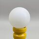 Vintage yellow ceramic lamp with opaline globe – 1970s