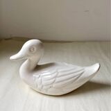 11 cm duck in vintage white earthenware