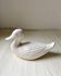 Canard 11 cm en faïence blanche vintage