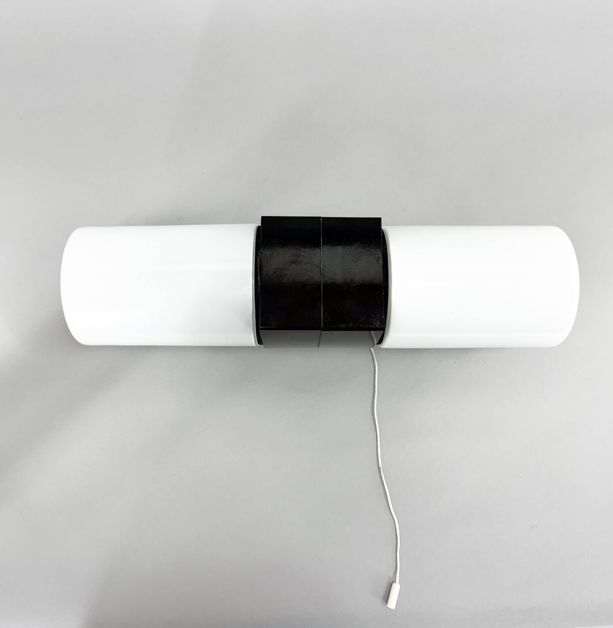 Mid-century Bakelite & Opaline Glass Wall Lamp, Czechoslovakia, 1970's