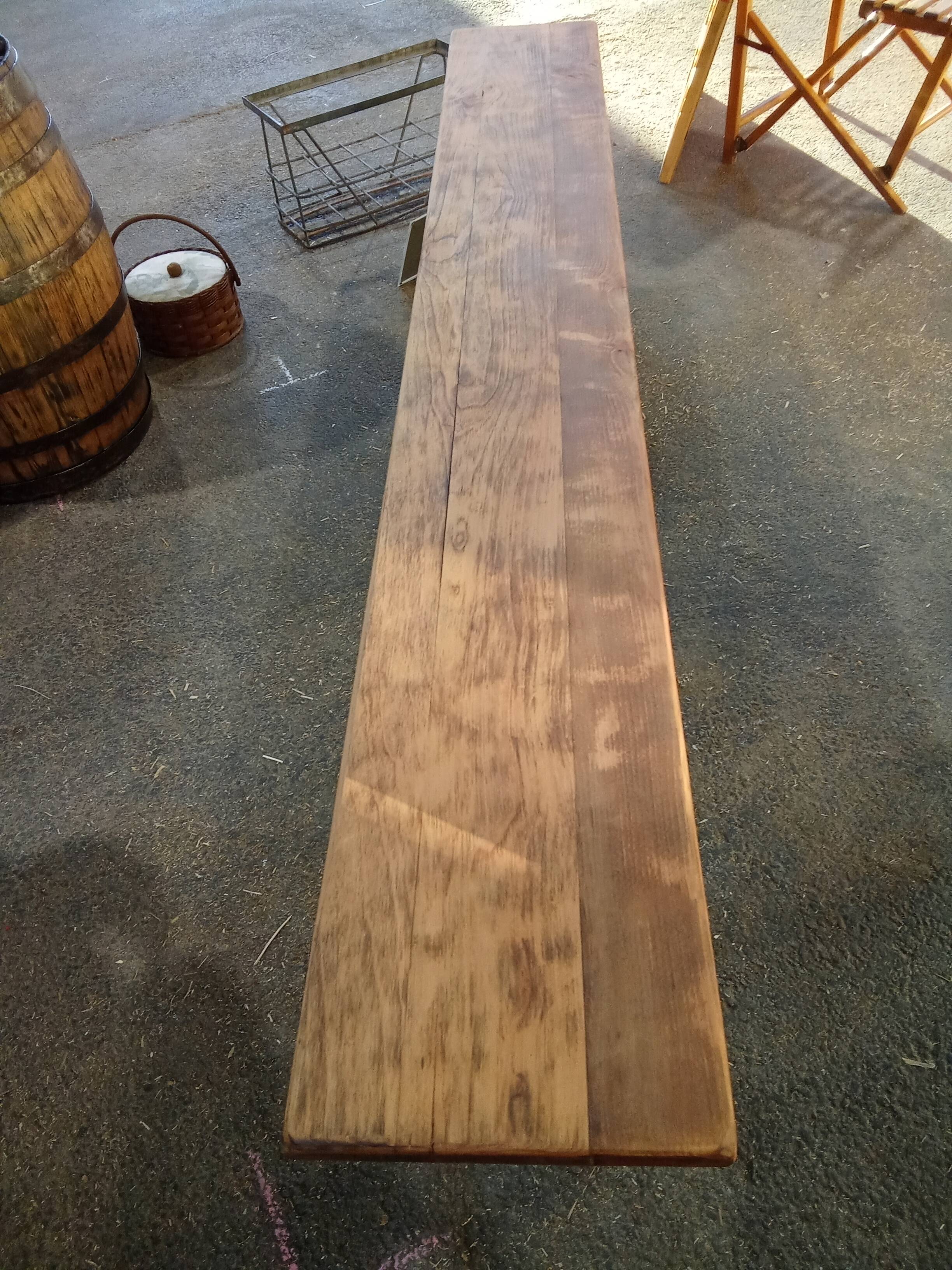 Old rustic oak bench