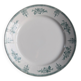 Round serving dish, old ironstone from Saint Amand - 19th century - Green pattern