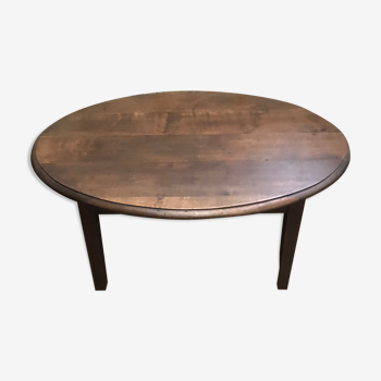 Table basse ovale en chêne vintage année 40/50