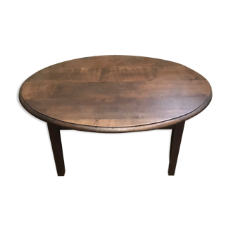 Table basse ovale en chêne vintage année 40/50