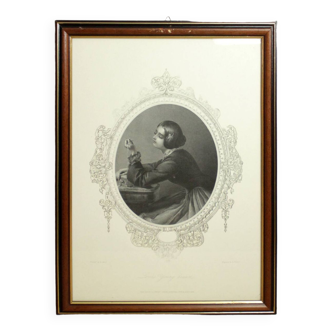 Wooden frame with a beautiful illustration