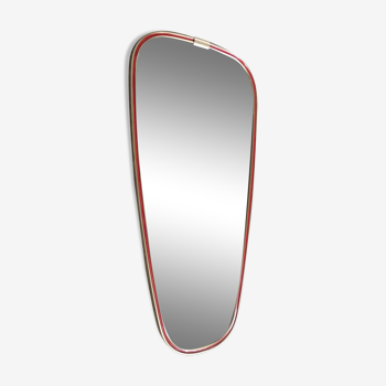 Asymmetrical mirror freeform rearview mirror red net