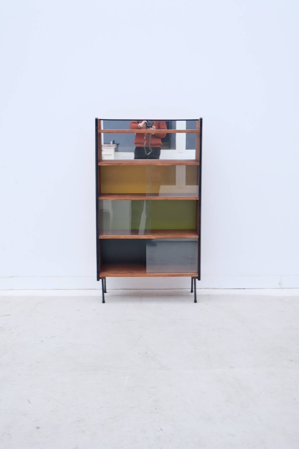 Fonteneau & cie bookcase in oak veneer, france 1950