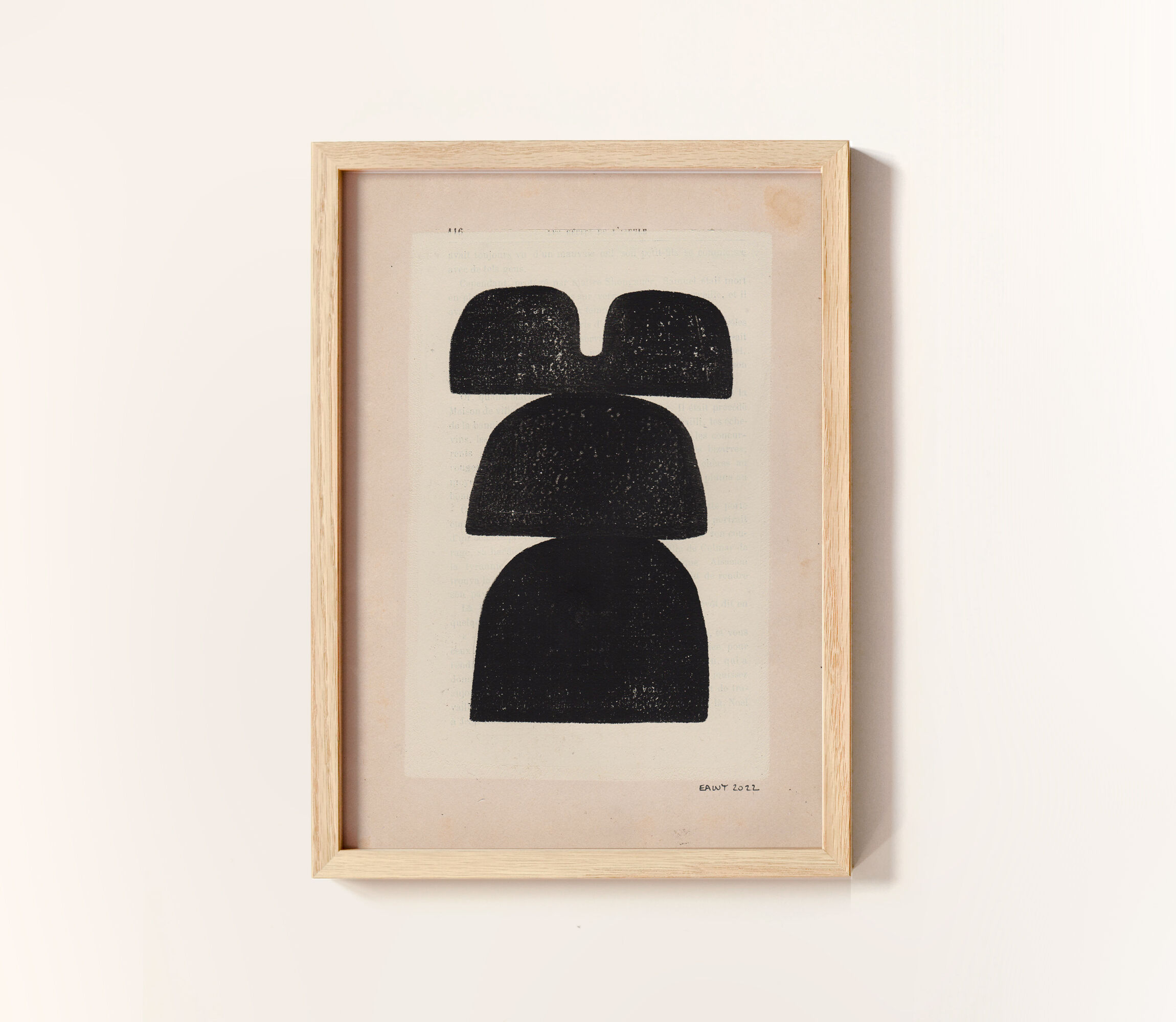 Peinture  sur papier ancien • M680 • signé eawy