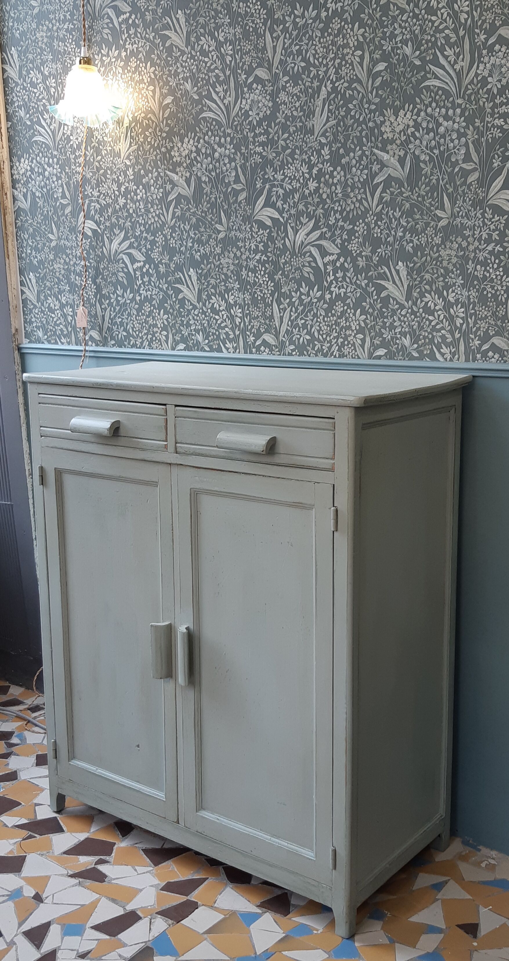 Light grey green Parisian buffet