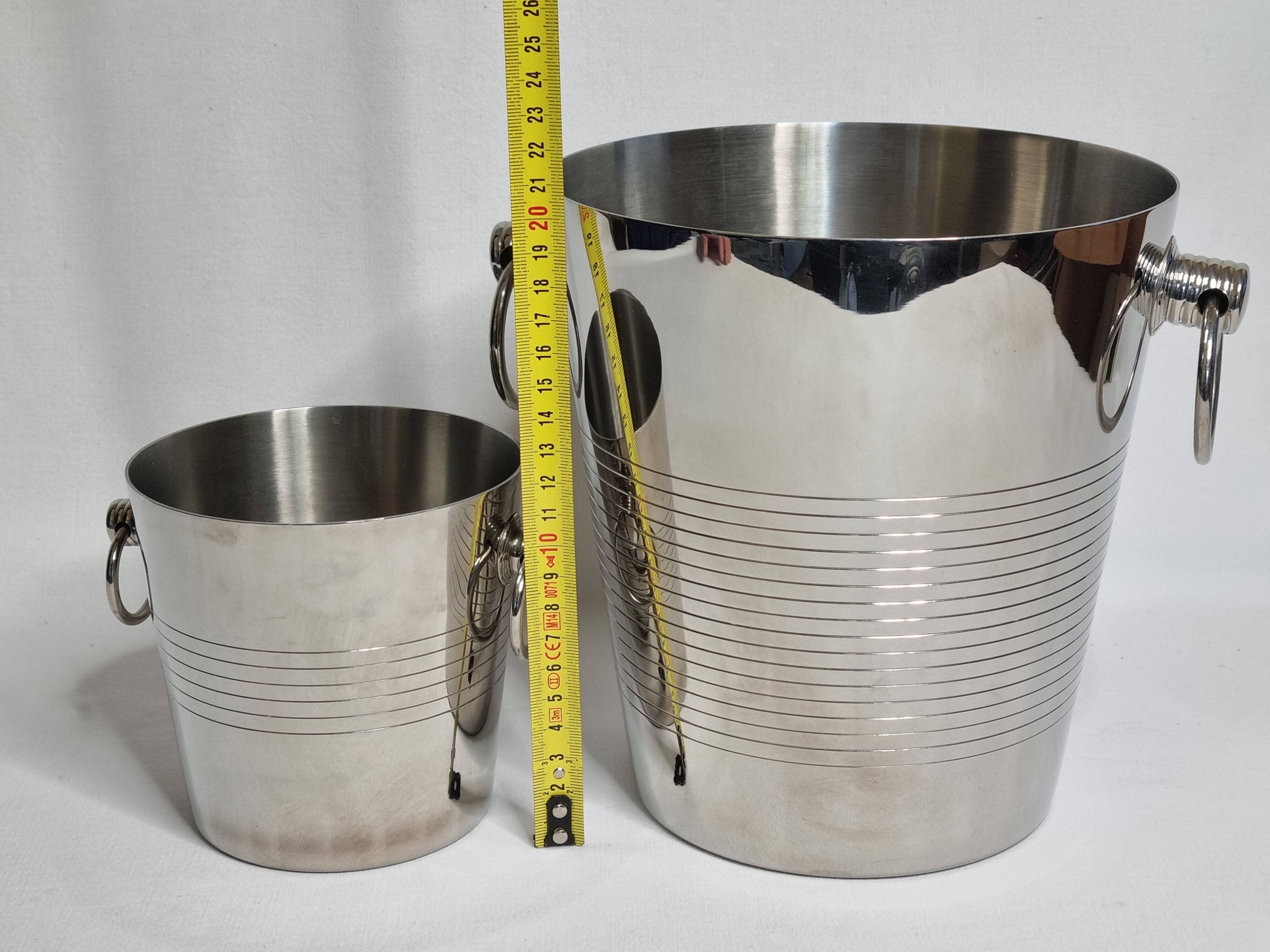 Letang Rémy stainless steel champagne cooler and ice bucket from the 80s