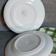Five dessert plates Orchis-Moulin des Loups vintage checkered décor