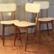 Lot de 3 chaises bois et vinyle