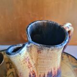 Modernist pitcher in glazed ceramic with pinched beak from Accolay