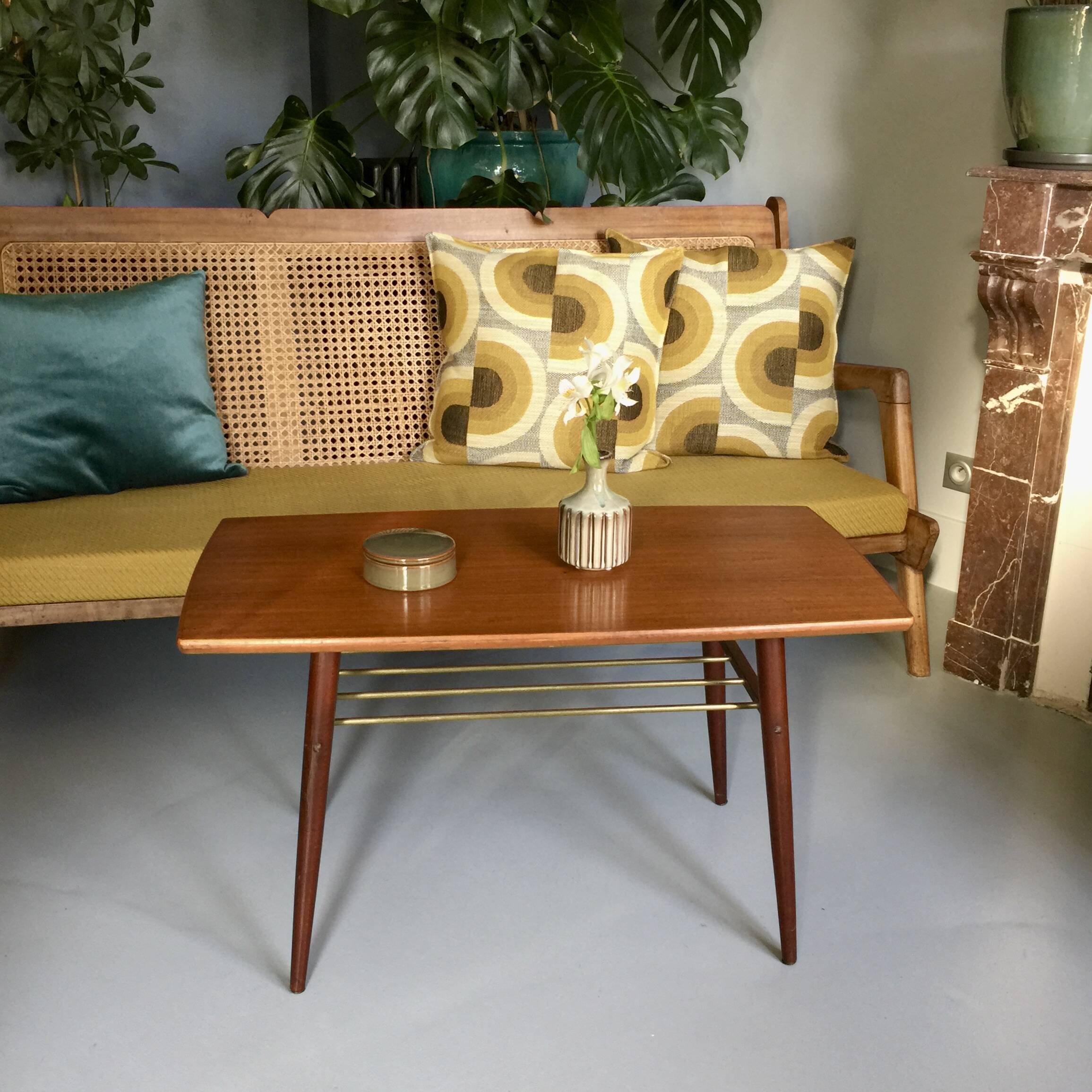 Scandinavian teak barrel-shaped coffee table, 1960s