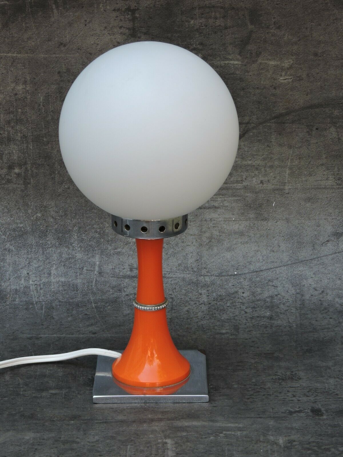 Vintage bedside lamp design orange 1960