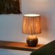 Borne sandstone lamp, raffia lampshade, 1960s