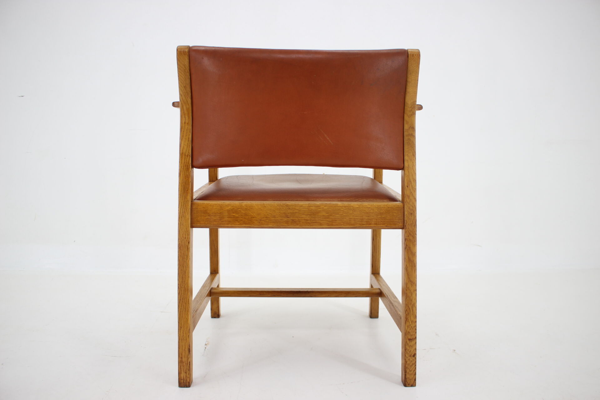 1960s Borge Mogensen Oak and Leather Desk Chair, Denmark