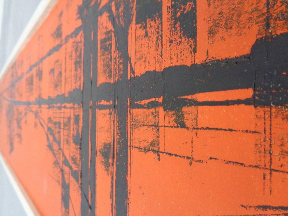 Brooklyn Bridge, New York, 1970s, Acrylic on Wood, Framed