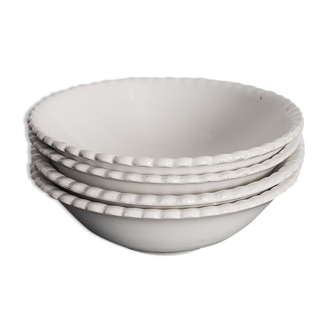 4 ramequins à dessert dentelé blanc