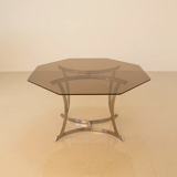 Italian octagonal metal dining table 70's