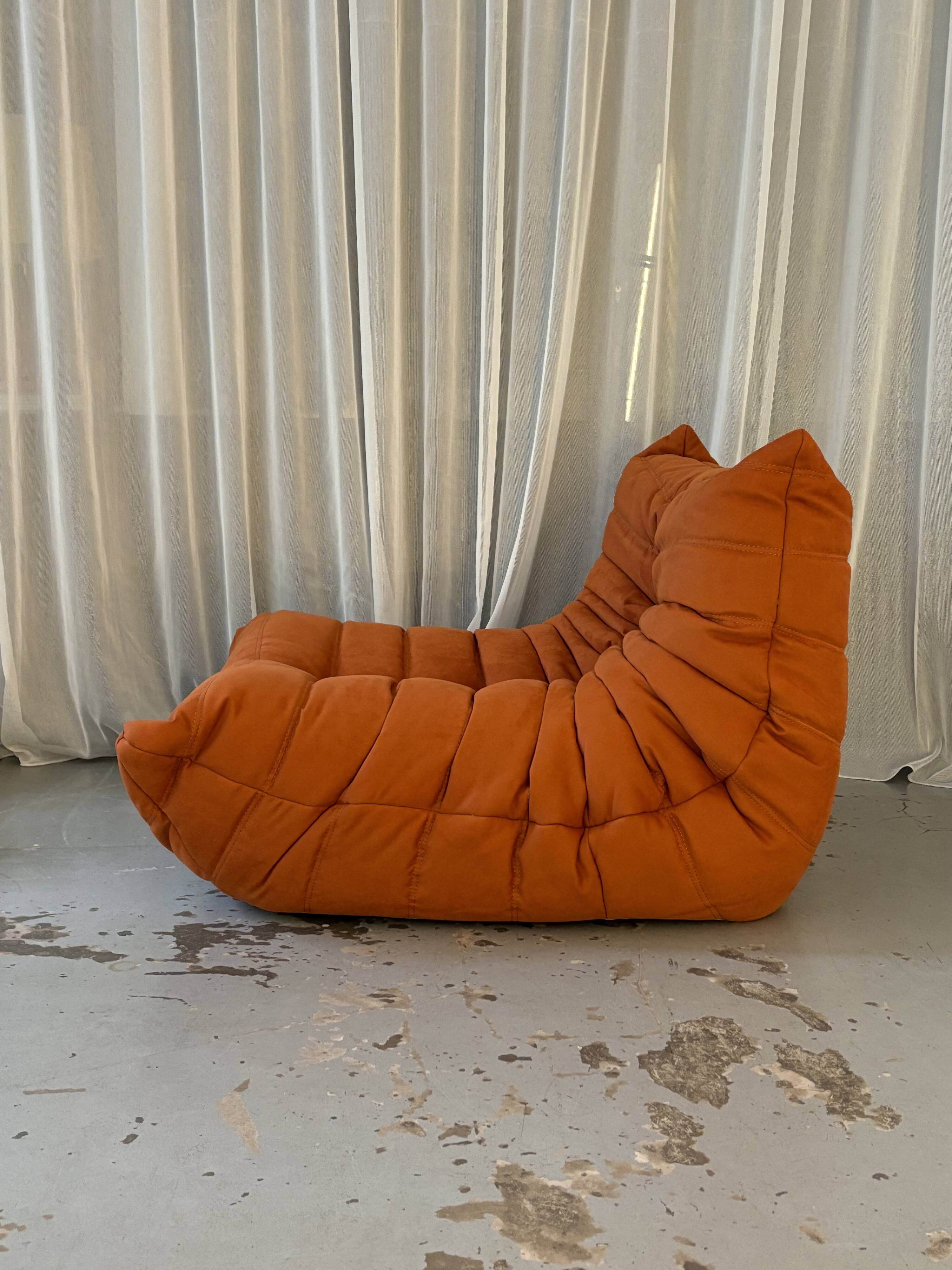 "Togo" orange armchair by Michel Ducaroy