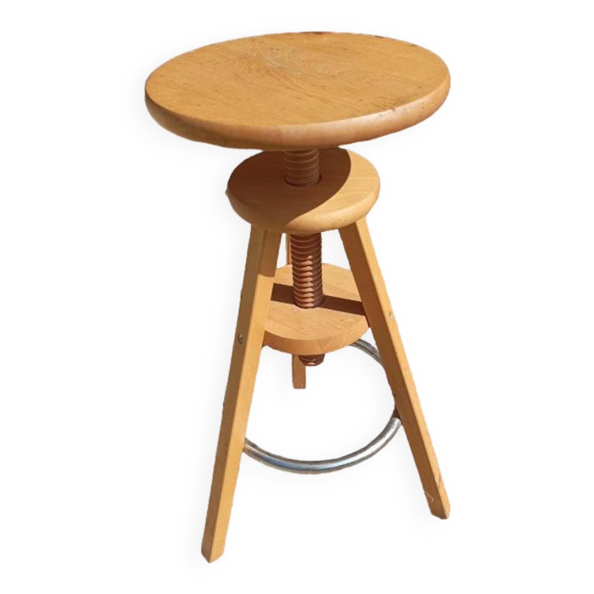 Stool solid wood adjustable metal painter