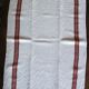 Torchon ancien chevrons bandes rouge vert