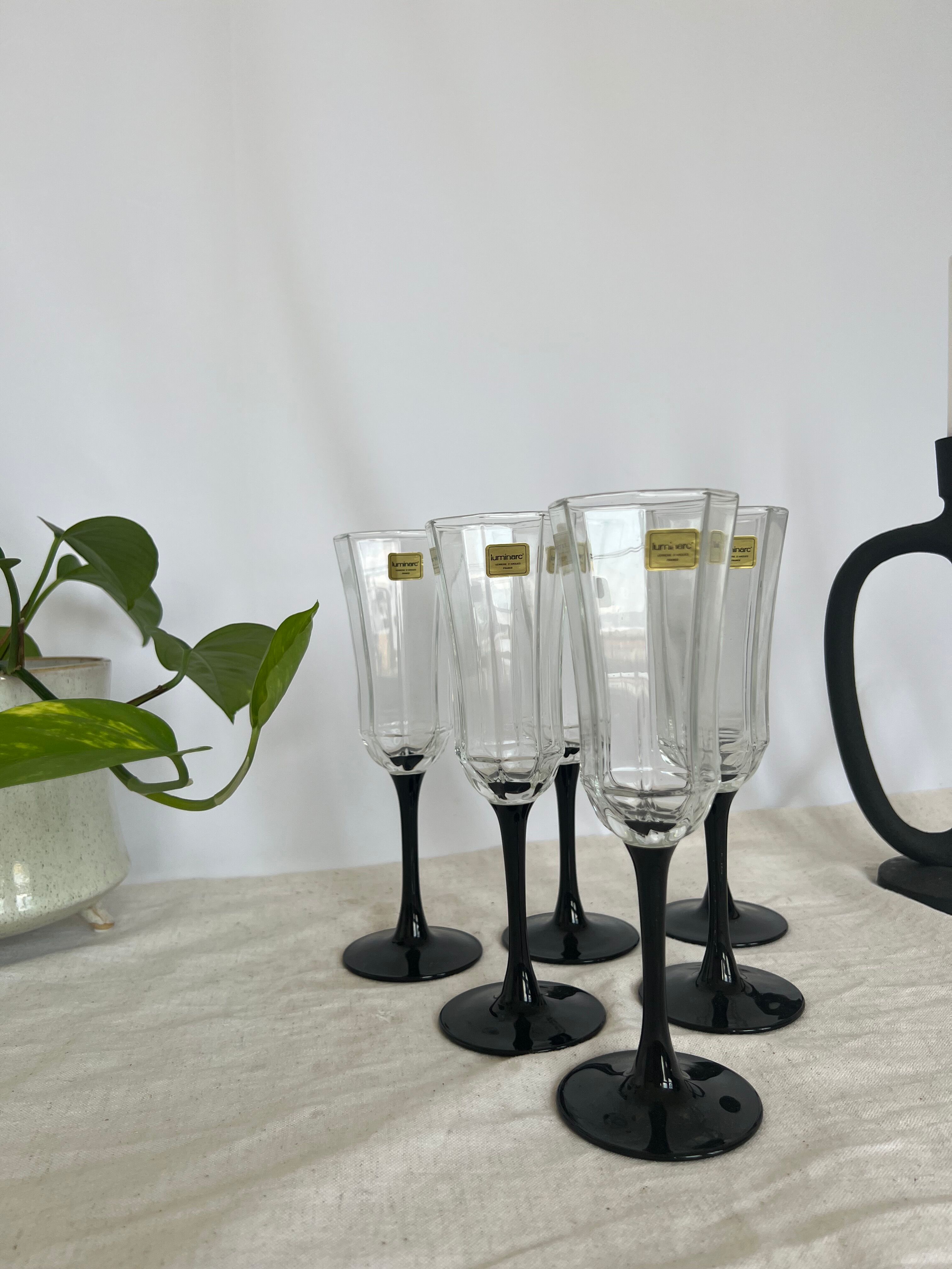 Six vintage champagne glasses Luminarc Octime 70s-80s