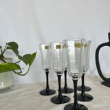 Six vintage champagne glasses Luminarc Octime 70s-80s