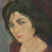 Oil on canvas "portrait of a young polish woman"
