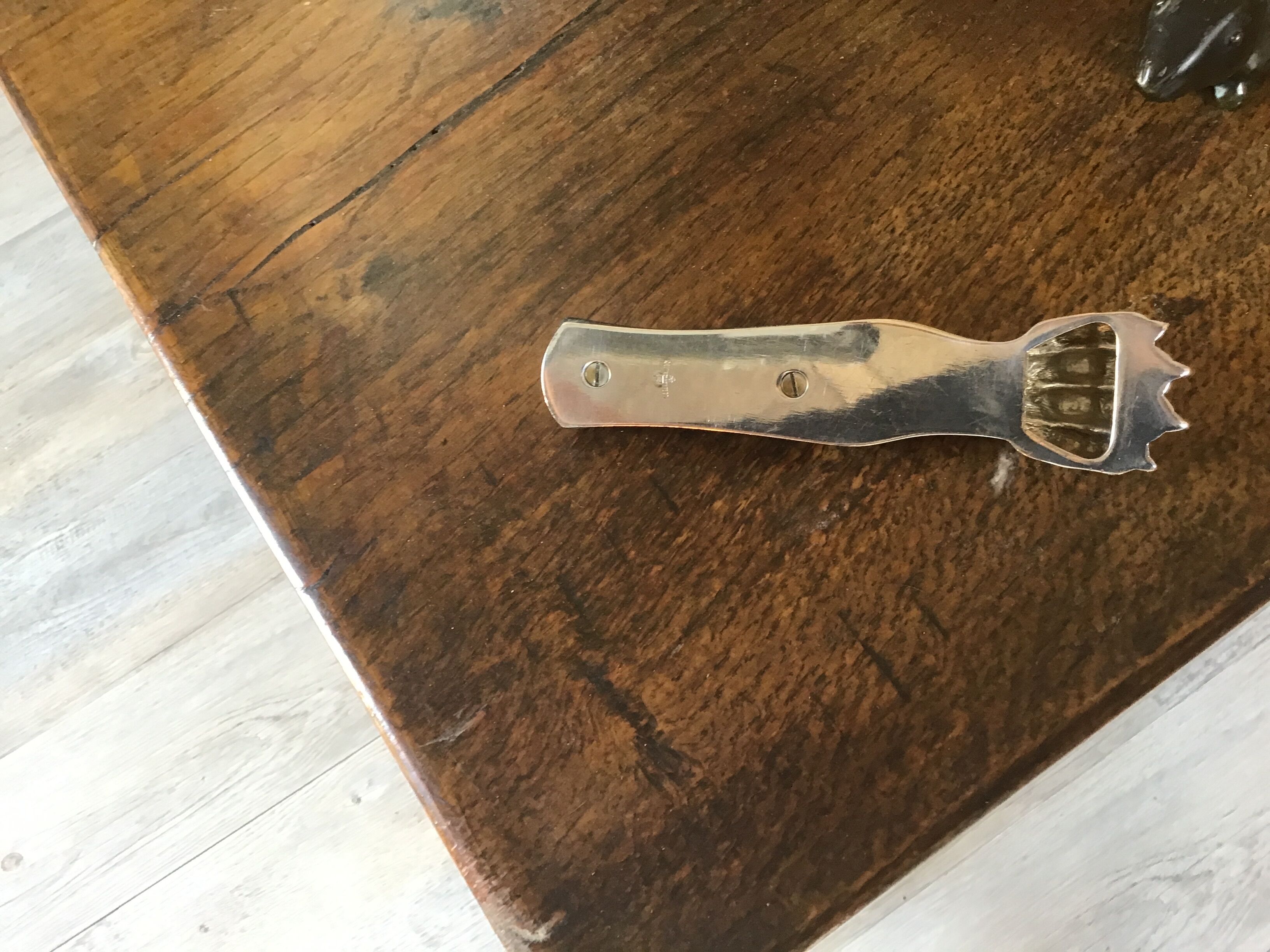 Silver metal bottle opener ravinet d'enfer