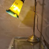 Lamp 1900 adjustable brass tulip paste glass