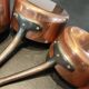 Set of 5 tinned copper pans