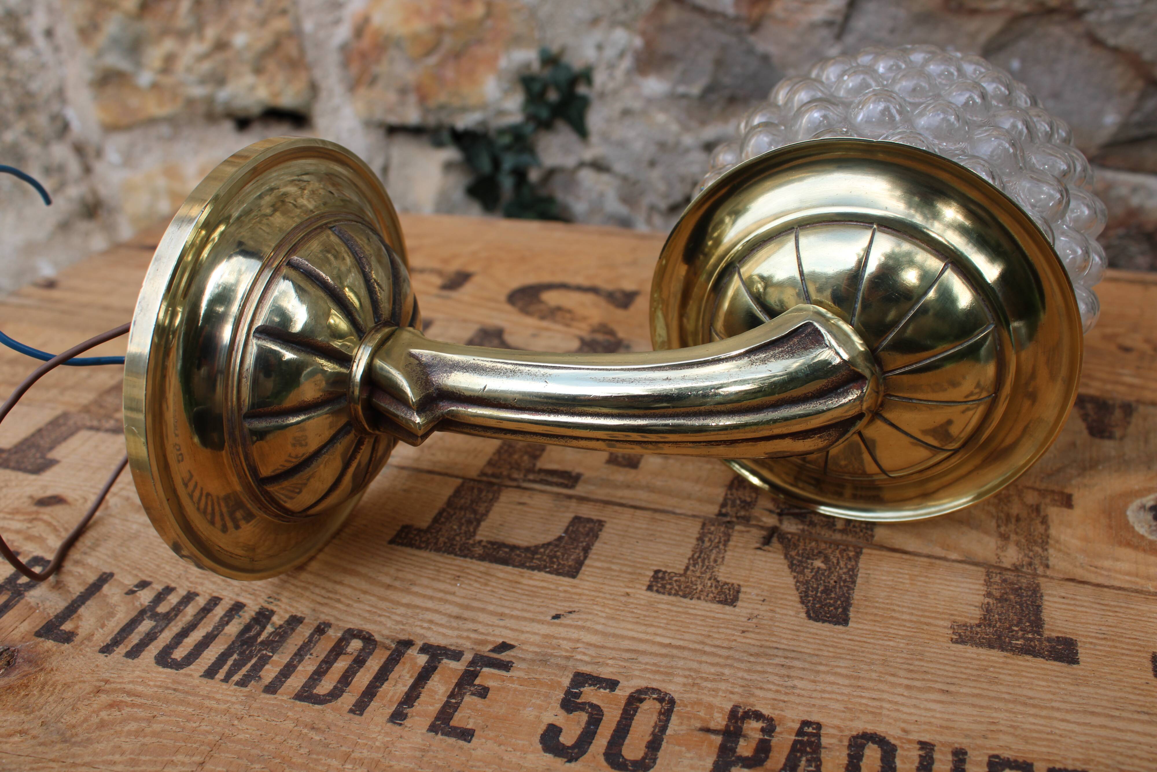 Sconce brass "pine apple" and glass