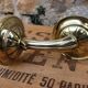 Sconce brass "pine apple" and glass