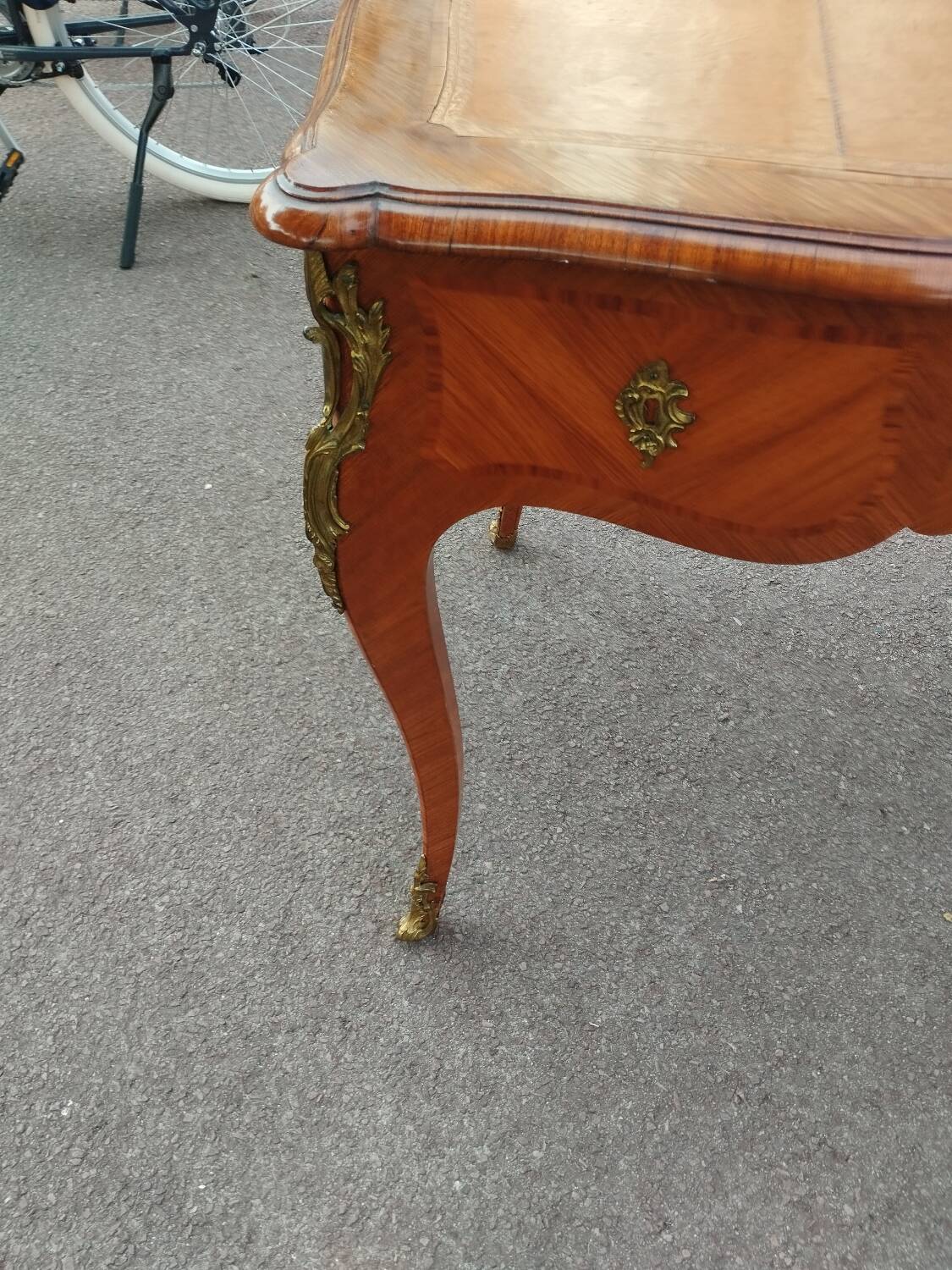 antique Louis XV style marquetry desk