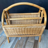 Porte revue vintage en rotin