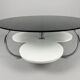 Table basse en verre fumé pied chromé des années 70