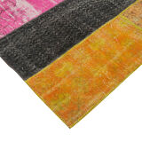 Tapis de patchwork turc surteint fait à la main 206 cm x 267 cm multicolor patchwork